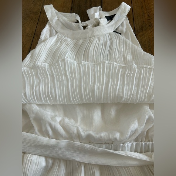 LULUS Celebrate Chic White Ruffled Plisse Halter Mini Dress Bridal - Picture 11 of 14